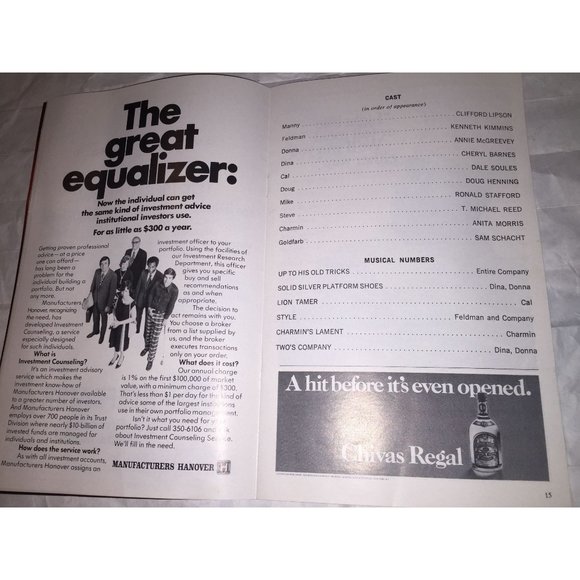 Broadway Cort Theatre PLAYBILL THE MAGIC SHOW Vintage 1970's Paperback - Picture 8 of 16